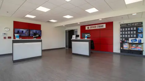 Interior of office at Mooresville, NC Superior Storage facility.