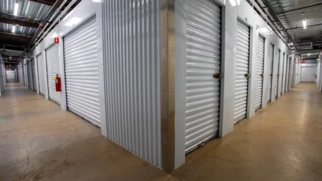 Interior view of storage units at Mooresville, NC Superior Storage facility.