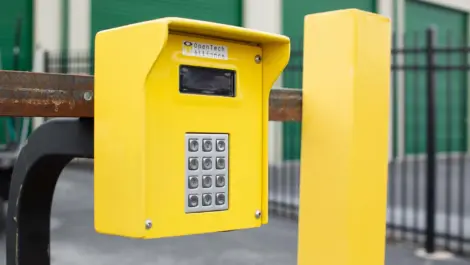 View of keypad at Kenosha, WI Superior Storage facility.