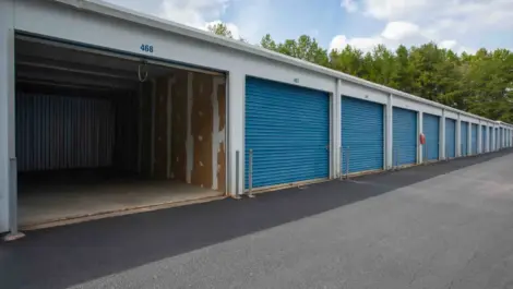 View of outdoor storage units at Mooresville, NC Superior Storage facility.