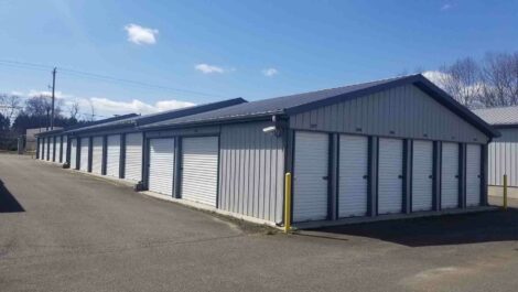 Exterior outdoor storage units at Dobson, NC Superior Storage facility.