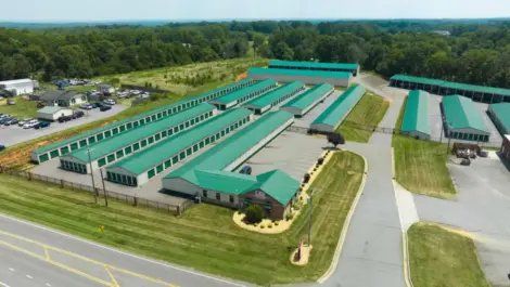 Aerial view of King, NC Superior Storage facility.
