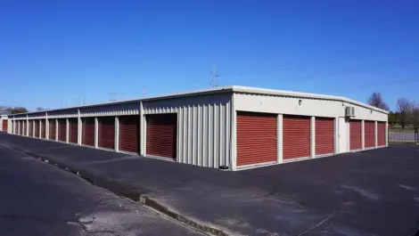 Outdoor storage units at Fayetteville, AR Superior Storage facility.