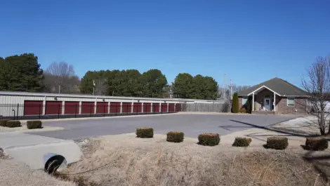 Outdoor storage units at Fayetteville, AR Superior Storage facility.