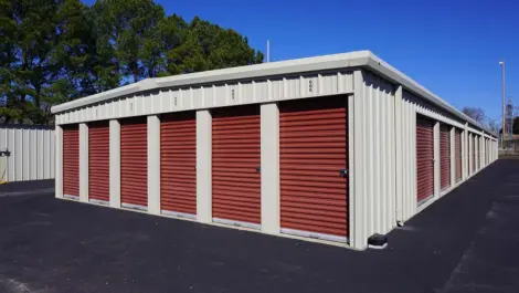 Outdoor storage units at Fayetteville, AR Superior Storage facility.