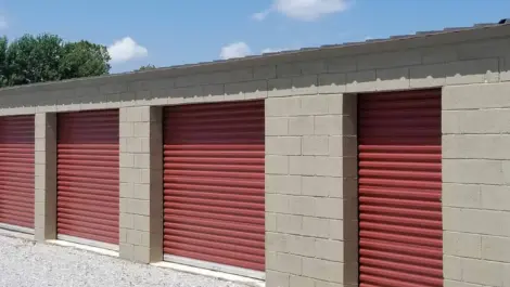 Exterior storage units at Bentonville, AR Superior Storage facility.