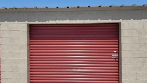 Close up view of outdoor storage unit at Bentonville, AR Superior Storage facility.