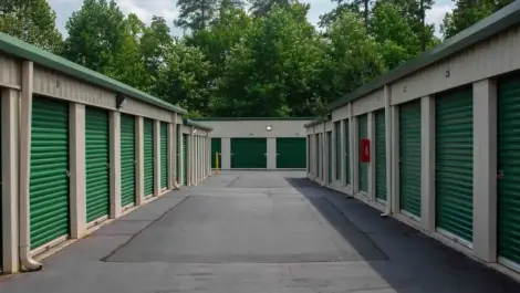 View of exterior storage units at Pilot Mountain, NC facility.