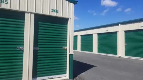 Exterior storage units at King, NC Superior Storage facility.