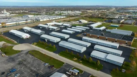Aerial view of storage units at Fond Du Lac, WI Superior Storage facility.