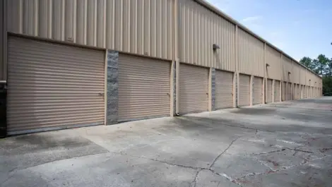 Exterior of outdoor storage units at Brunswick, GA Superior Storage facility.